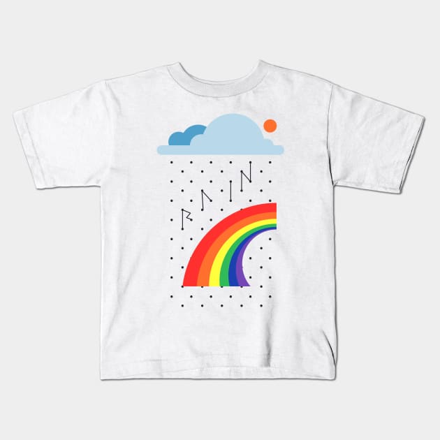 Rain Bow Kids T-Shirt by Qalbi studio